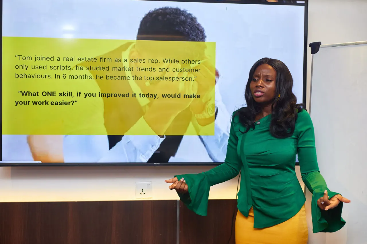 A Work Ready facilitator guiding a room of professionals
